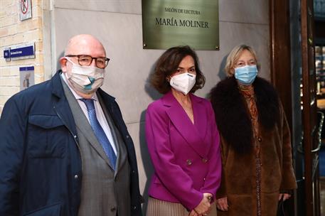 22/01/2021. Carmen Calvo participa en el homenaje a María Moliner. La vicepresidenta primera y ministra de la Presidencia, Relaciones con la...