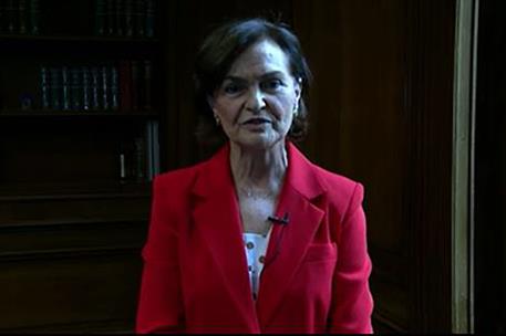 23/03/2021. Carmen Calvo interviene en el homenaje a Francisco Largo Caballero