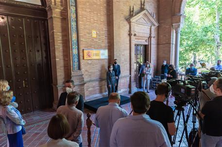 28/05/2021. Visita institucional de Carmen Calvo a Sevilla. La vicepresidenta primera del Gobierno, Carmen Calvo, en la presentación de un l...