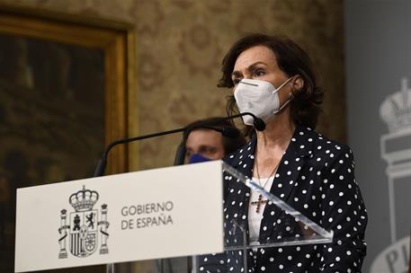 31/03/2021. Carmen Calvo asiste a la toma de posesión de la delegada del Gobierno en Madrid. Intervención de la vicepresidenta primera y min...