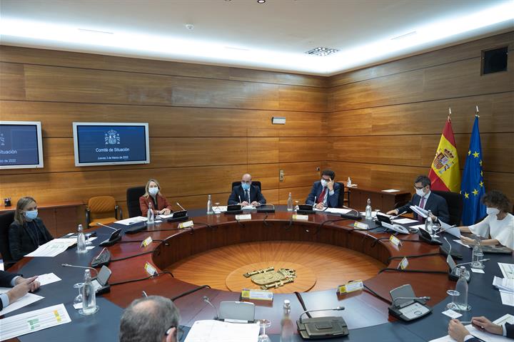 3/03/2022. Félix Bolaños preside la la reunión del Comité de Situación de Seguridad Nacional. El ministro de la Presidencia, Relaciones con ...