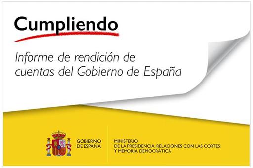 Portada del informe de rendición de cuentas del Gobierno de España