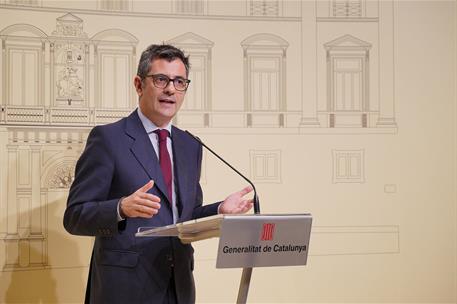 8/07/2022. Comparecencia de Félix Bolaños tras reunirse con la consellera de Presidencia de la Generalitat de Catalunya