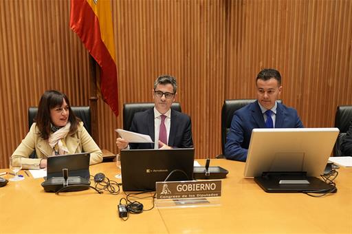 Félix Bolaños durante la presentación del Plan Anual Normativo en el Congreso de los Diputados