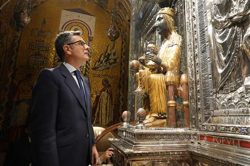 Félix Bolaños durante su visita a la abadía