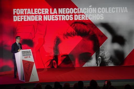 El ministro Félix Bolaños, en las Jornadas Confederales de Acción Sindical de UGT