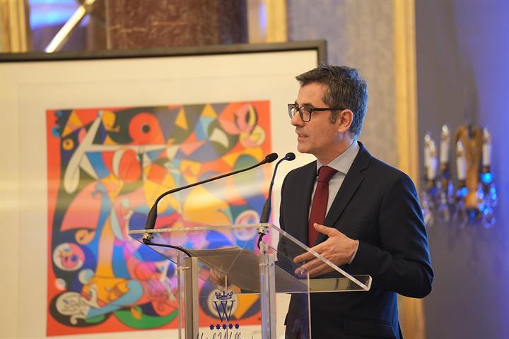 Félix Bolaños en la cena que ha organizado la World Jurist Association (WJA) en el hotel Wellington de Madrid.