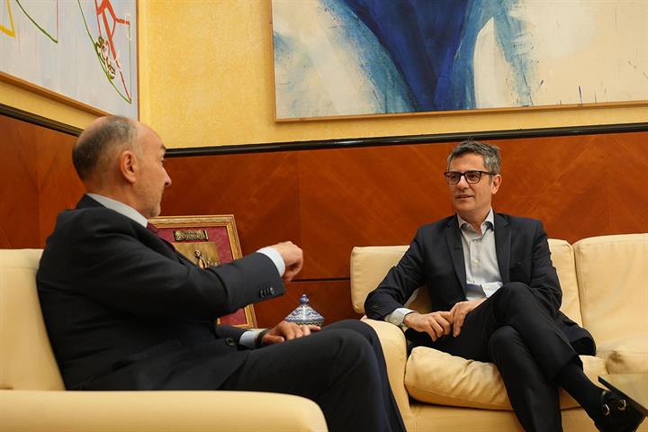 El ministro de la Presidencia, Justicia y Relaciones con las Cortes, Félix Bolaños, durante el encuentro