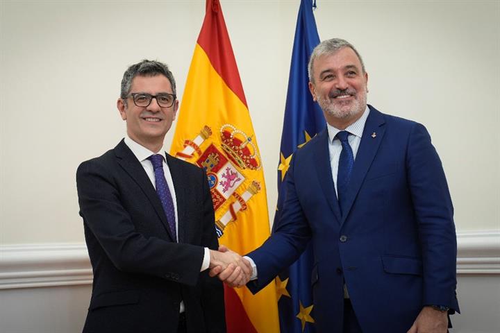 24/01/2024. Félix Bolaños se reúne con el alcalde de Barcelona, Jaume Collboni.. El ministro de la Presidencia, Justicia y Relaciones con la...