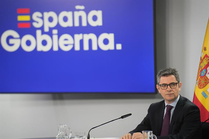 Félix Bolaños en la rueda de prensa posterior al Consejo de Ministros.