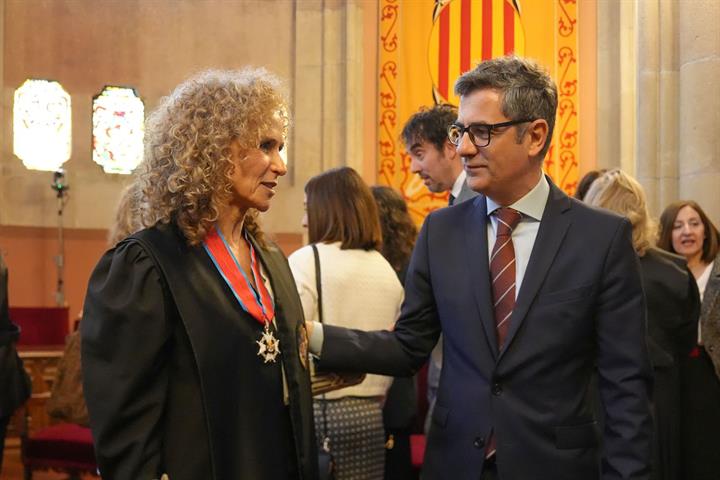 7/04/2025. Bolaños asiste a la toma de posesión de Mercè Caso como nueva presidenta del TSJ de Catalunya